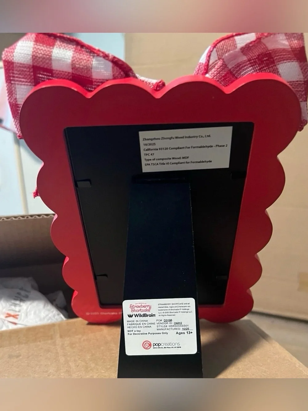 Strawberry Shortcake Red & White Check Picture Frame